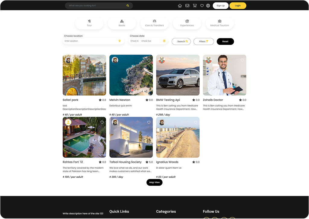 This marketplace connects property owners and travelers for easy rentals of rooms, cars, and boats, offering seamless bookings and secure communication.